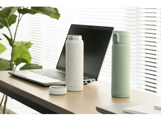 アイリスオーヤマ ステンレスマグボトル ワンタッチ ペールグリーン 0.5L 1個(ご注文単位1個)【直送品】