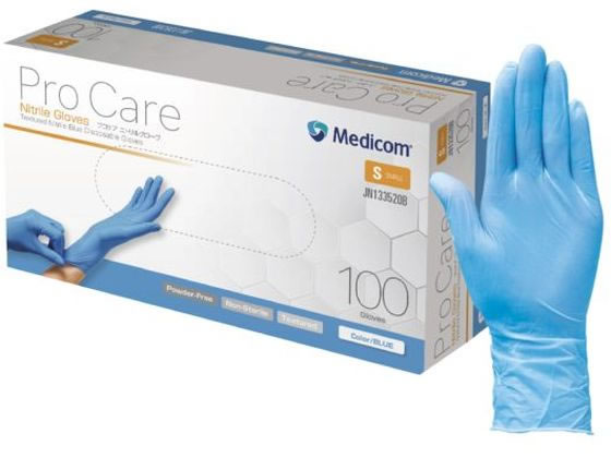 ARメディコム プロケアニトリルグローブ ブルー S 100枚入 JN133520B 1箱(ご注文単位1箱)【直送品】