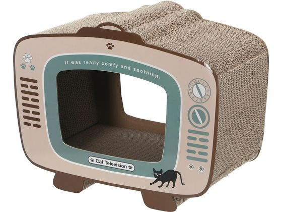 不二貿易 猫の爪とぎ テレビ 54223 1個（ご注文単位1個）【直送品】