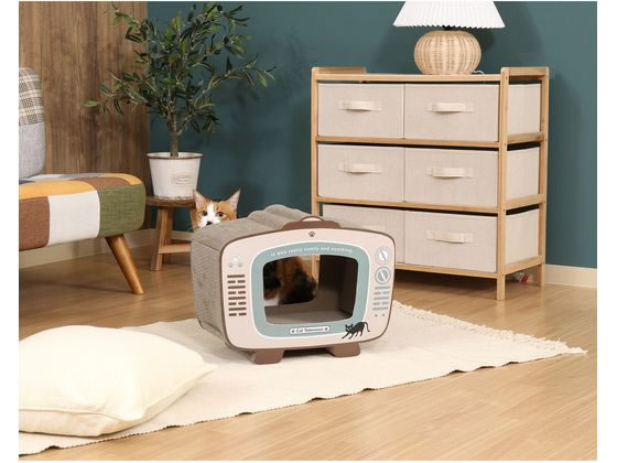 不二貿易 猫の爪とぎ テレビ 54223 1個(ご注文単位1個)【直送品】