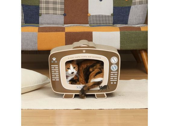 不二貿易 猫の爪とぎ テレビ 54223 1個(ご注文単位1個)【直送品】