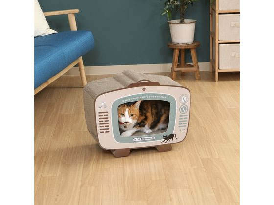 不二貿易 猫の爪とぎ テレビ 54223 1個(ご注文単位1個)【直送品】