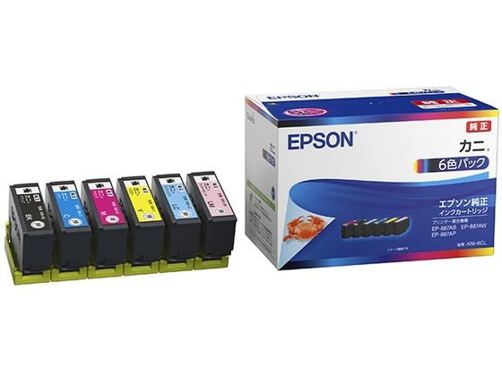 エプソン インクカートリッジ カニ 6色パック KNI-6CL 1ﾊﾟｯｸ（ご注文単位1ﾊﾟｯｸ）【直送品】