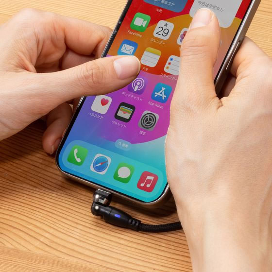 サンワサプライ Type-Cコネクタ540°回転ケーブル 1m KU-CAKA10BK 1本（ご注文単位1本）【直送品】