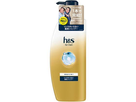 P&G h&s formen ゴールド 2in1 薬用シャンプー ポンプ 350mL 1個（ご注文単位1個）【直送品】