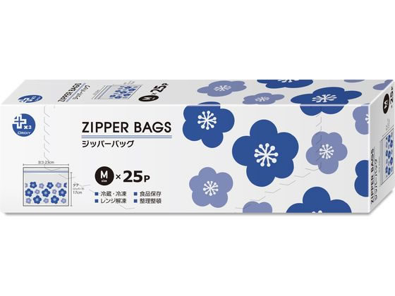 オルディ プラスプラス ジッパーバッグ クリア M 25枚 PP-DZM01-25 1個（ご注文単位1個）【直送品】