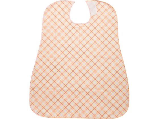 介援隊 食事用エプロン 格子ピンク 1枚（ご注文単位1枚）【直送品】