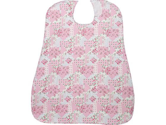 介援隊 食事用エプロン パッチワークピンク 1枚（ご注文単位1枚）【直送品】