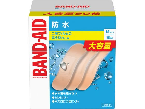 バンドエイド 救急絆創膏 防水 Mサイズ 90枚 1個（ご注文単位1個）【直送品】