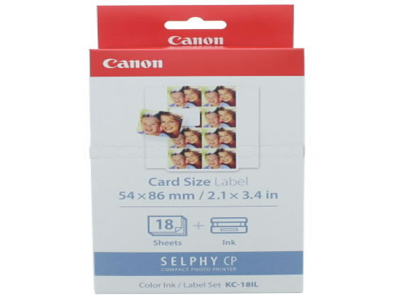 キヤノン カラーインク ラベルセット カードサイズ8分割シール18枚 KC-18IL 1パック（ご注文単位1パック）【直送品】