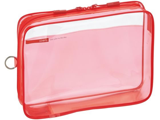 リヒトラブ SOERU クリヤーボックスケース A5 サニーレッド F8200-3 1個（ご注文単位1個）【直送品】
