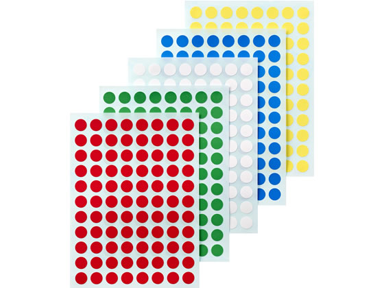 ニチバン マイタックカラーラベル リムカ 5色混 直径8mm 176片×5色 1パック(ご注文単位1パック)【直送品】