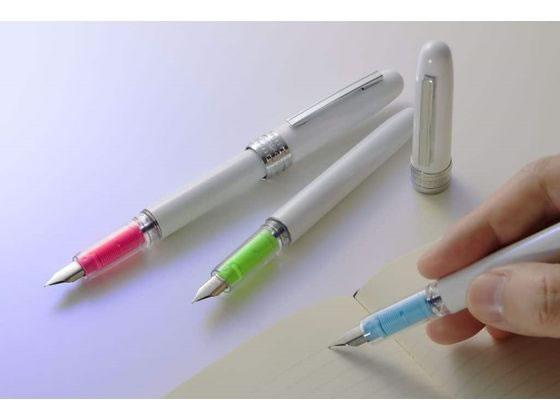 プラチナ 万年筆 プレジール オーラ 中字 シンフォニーブルー 1本(ご注文単位1本)【直送品】