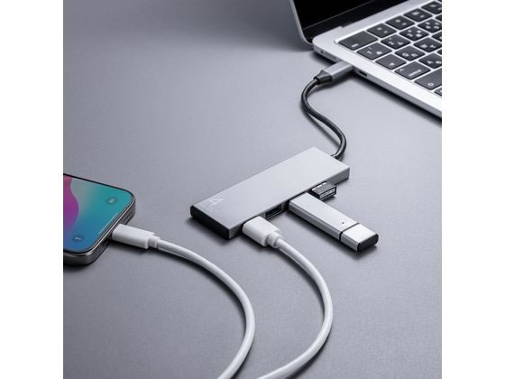 サンワサプライ USB 10Gbps Type-C ハブ USB-10TC13SV 1個(ご注文単位1個)【直送品】