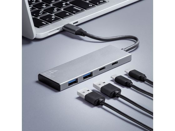 サンワサプライ USB 10Gbps Type-C ハブ USB-10TC14SV 1個(ご注文単位1個)【直送品】