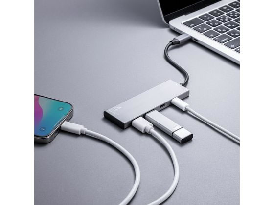 サンワサプライ USB 10Gbps Type-C ハブ USB-10TC14SV 1個(ご注文単位1個)【直送品】