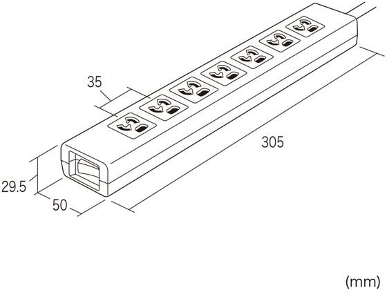 サンワサプライ 抜け止めシャッタータップ 3P 7個口3m TAP-F37SH-3K 1個（ご注文単位1個）【直送品】