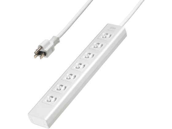 サンワサプライ 抜け止めシャッタータップ 3P 7個口3m TAP-F37SH-3R 1個（ご注文単位1個）【直送品】