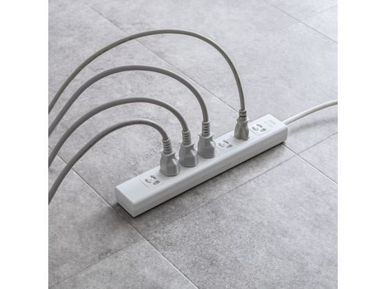 サンワサプライ 抜け止めシャッタータップ 3P 7個口3m TAP-F37SH-3R 1個（ご注文単位1個）【直送品】