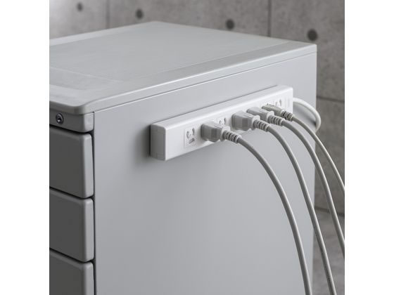 サンワサプライ 抜け止めシャッタータップ 3P 7個口3m TAP-F37SH-3R 1個（ご注文単位1個）【直送品】