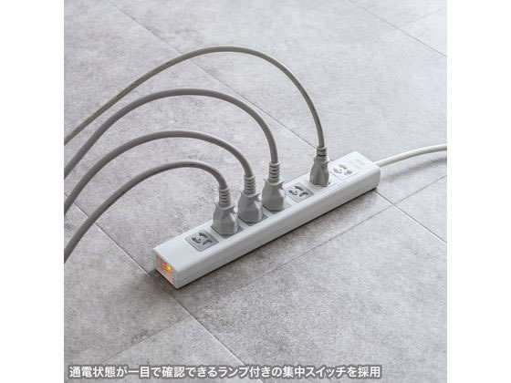 サンワサプライ 抜け止めシャッタータップ 3P7個口3m TAP-F37SH-3KS 1個(ご注文単位1個)【直送品】