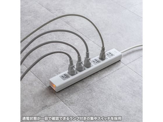 サンワサプライ 抜け止めシャッタータップ 3P7個口3m TAP-F37SH-3ZS 1個(ご注文単位1個)【直送品】