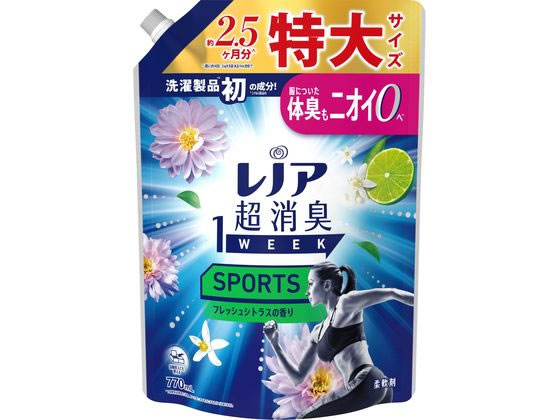 P&G レノア超消臭1week SPORTS フレッシュシトラス 替 特大 770mL 1個(ご注文単位1個)【直送品】