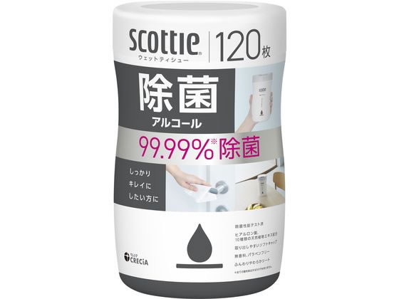 クレシア スコッティ ウェットティシュー 除菌 アルコール 120枚 77133 1個（ご注文単位1個）【直送品】