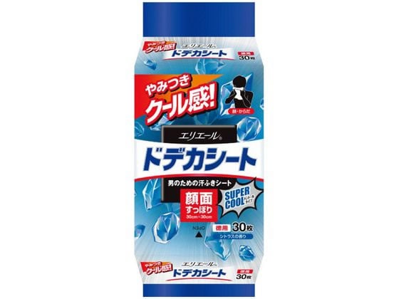 大王製紙 エリエールforMEN ドデカシート スーパークール 徳用 30枚 1パック（ご注文単位1パック）【直送品】