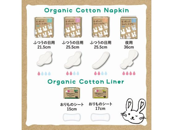 コットン・ラボ オーガニックコットンナプキン 21.5cm 羽つき 20個 1個(ご注文単位1個)【直送品】