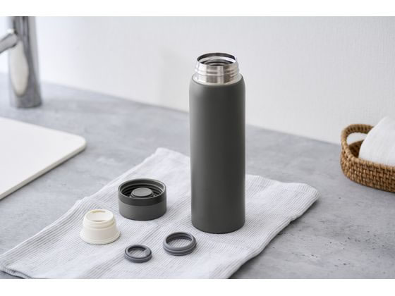 アイリスオーヤマ ステンレスケータイボトル スクリュー 500mLグレー SKB-S500 1個(ご注文単位1個)【直送品】