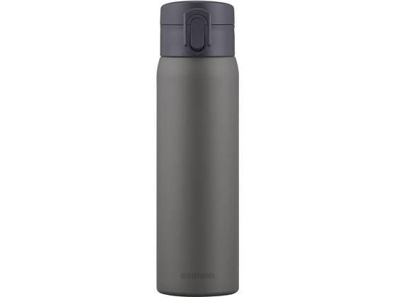 アイリスオーヤマ ステンレスケータイボトル ワンタッチ 500mLグレー SKB-O500 1個（ご注文単位1個）【直送品】