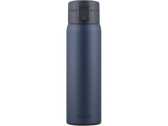 アイリスオーヤマ ステンレスケータイボトル ワンタッチ 500mLネイビー SKB-O500 1個（ご注文単位1個）【直送品】