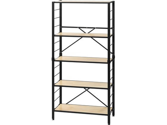 アイリスオーヤマ 組立簡単 連結スチールラック 5段 ナチュラル KRSR-5 1台（ご注文単位1台）【直送品】