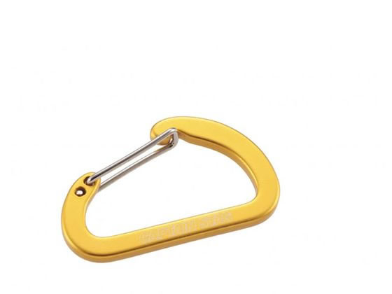 キャプテンスタッグ アルミアクセサリー フラットDカラビナ S イエロー 1個（ご注文単位1個）【直送品】