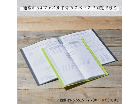 キングジム クリアーファイル ホッソ 黒 A4 5525-BK 1冊(ご注文単位1冊)【直送品】
