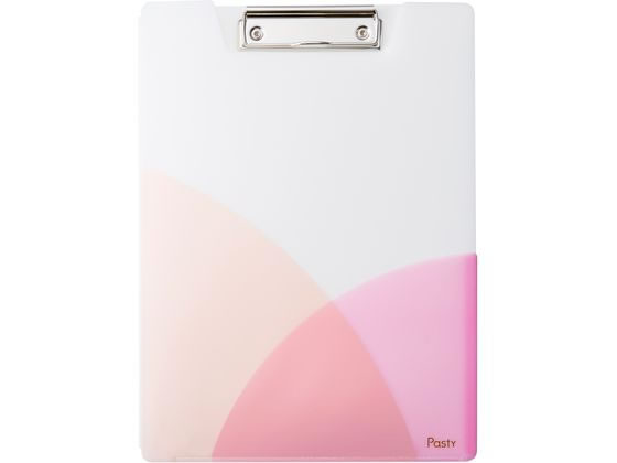 プラス Pasty クリップファイル A4タテ 短辺とじ ピーチピンク 1冊（ご注文単位1冊）【直送品】