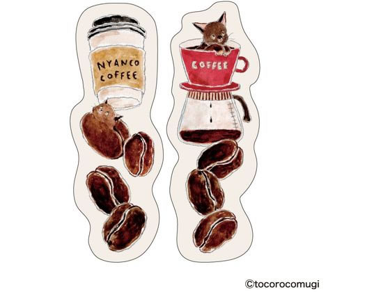 ヒサゴ ピタふせん S トコロコムギ 焙煎コーヒー豆にゃんこ UTN324 1個（ご注文単位1個）【直送品】