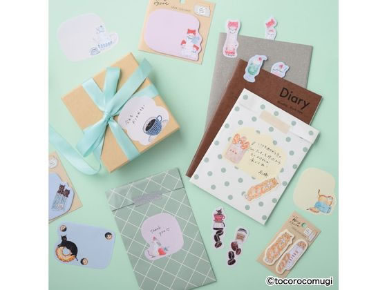 ヒサゴ ピタふせん S トコロコムギ 焙煎コーヒー豆にゃんこ UTN324 1個（ご注文単位1個）【直送品】