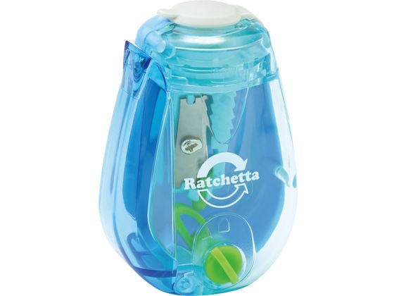 ソニック ラチェッタ ハンディ鉛筆削り 芯先調整機能付 ライトブルー 1個（ご注文単位1個）【直送品】