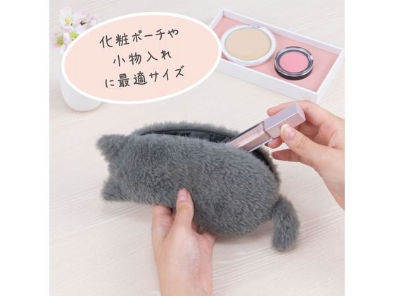 ナカバヤシ ねこのせ マルチポーチS 灰ロシアン NNS-MP01GY 1個（ご注文単位1個）【直送品】