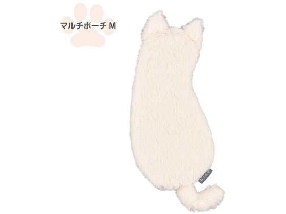 ナカバヤシ ねこのせ マルチポーチM 白ペルシャ NNS-MP02WH 1個（ご注文単位1個）【直送品】