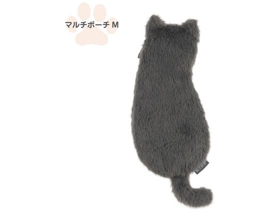 ナカバヤシ ねこのせ マルチポーチM 灰ロシアン NNS-MP02GY 1個（ご注文単位1個）【直送品】