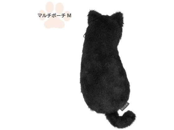 ナカバヤシ ねこのせ マルチポーチM 黒ネコ NNS-MP02BK 1個（ご注文単位1個）【直送品】