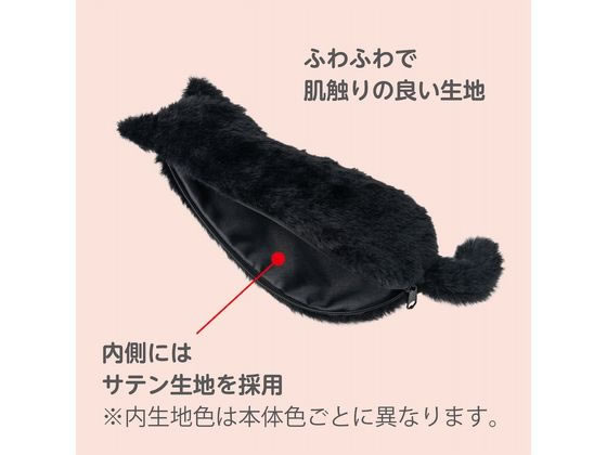 ナカバヤシ ねこのせ マルチポーチM 黒ネコ NNS-MP02BK 1個（ご注文単位1個）【直送品】
