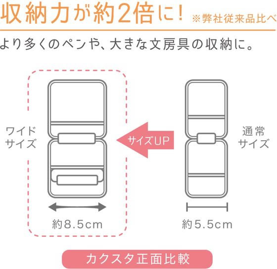 ソニック カクスタ ポータブルペン立て ワイド 引き出し付 グレージュ 1個(ご注文単位1個)【直送品】