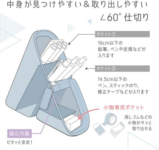 ソニック カクスタ ポータブルペン立て シアー シリコンタイプ ブルー 1個(ご注文単位1個)【直送品】