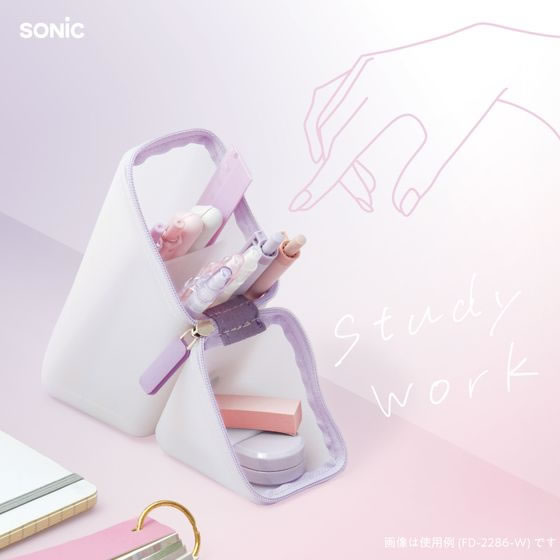 ソニック カクスタ ポータブルペン立て シアー シリコンタイプ ホワイト 1個（ご注文単位1個）【直送品】