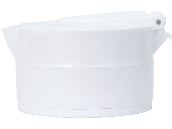 ナカバヤシ コンパクトに折りたためる電気ケトル 白 MBE-TK04／WH 1個（ご注文単位1個）【直送品】