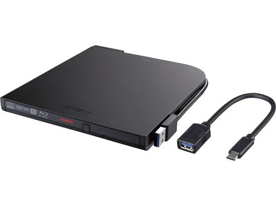 バッファロー USB3.2(Gen1)対応 ポータブルBDドライブ ブラック 1台（ご注文単位1台）【直送品】